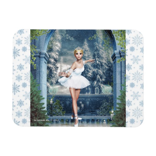 Princesse de neige Ballerina Magnet de Noël (Horizontal)