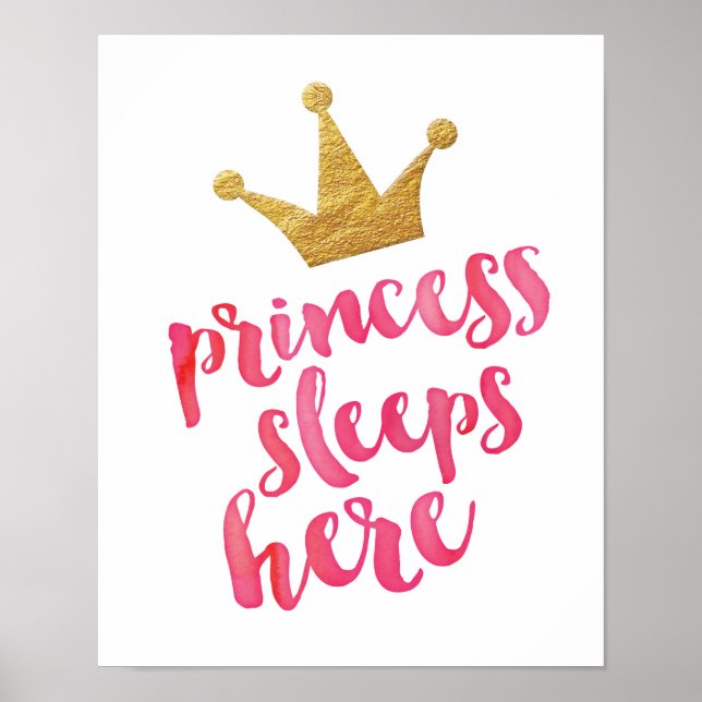 Princesse dort ici affiche pour enfants (Devant)