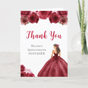 Princesse en Robe Rouge Quinceanera Merci