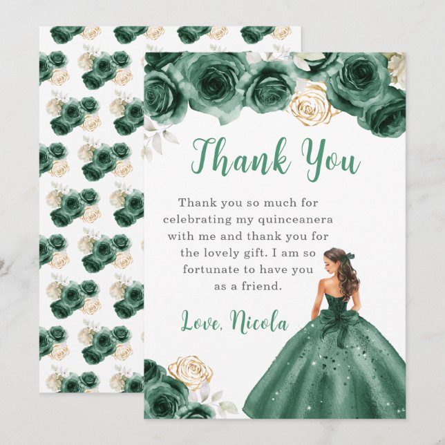 Princesse en robe verte Quinceanera Merci (Devant / Derrière)