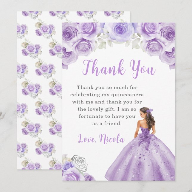 Princesse en robe violette Quinceanera Merci (Devant / Derrière)