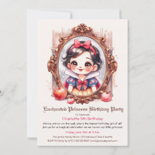 Princesse enchantée Anniversaire Invitation Neige 
