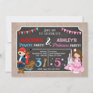 Princesse et Pirate Joint Invitation de jeudi