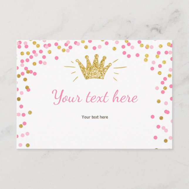 Princesse Insérez la carte Girl Rose Gold Douche (Devant)