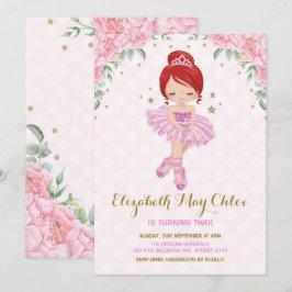 Princesse Invitation de la Ballerina Gold Rose
