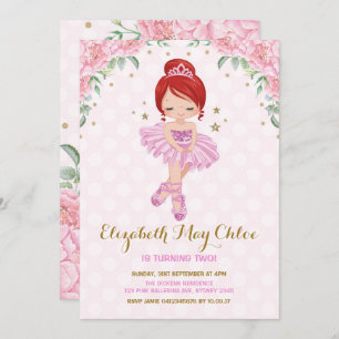Princesse Invitation de la Ballerina Gold Rose