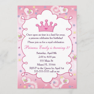 Princesse Invitation Fille Anniversaire Fête Couro