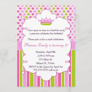 Princesse Invitation Fille fête d'anniversaire Ros