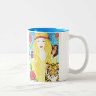 Princesse Mug 11oz de jungle (blanche/bleu)