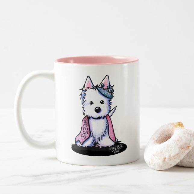 Princesse Sparkleheart Westie Café Mug (Avec donut)