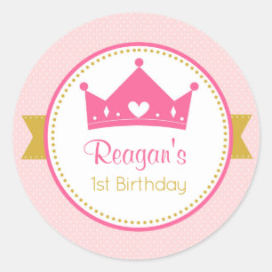 Princesse Stickers - faveur d'anniversaire (or