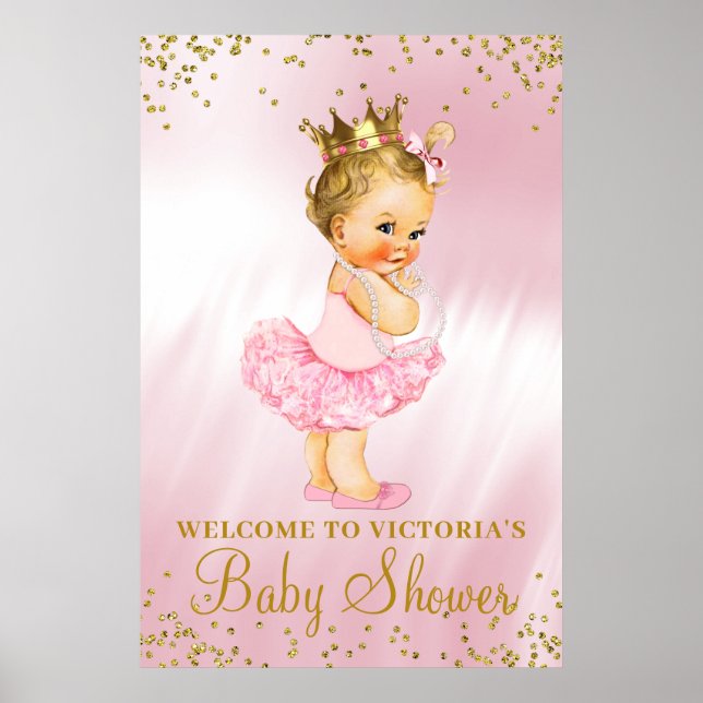 Princesse Tutu Baby shower Affiche de bienvenue Bl (Devant)