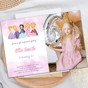 Princesses Invitations d'anniversaire avec photo