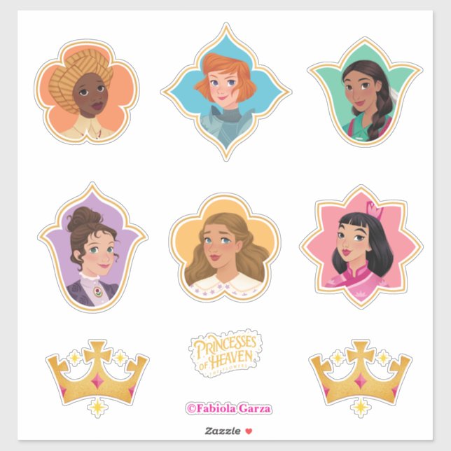Princesses of Heaven™ Stickers Aufkleber (Blatt)
