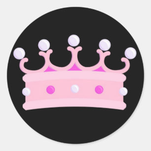 PrincessPartyCrown Runder Aufkleber