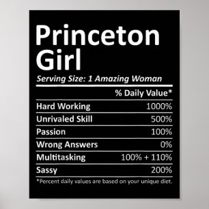 Princeton Mädchen Nj New Jersey Lustige Stadt Heim Poster