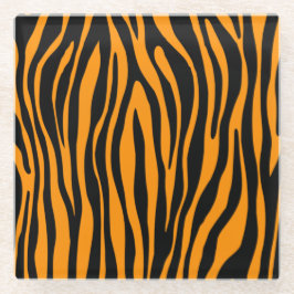 Princeton Orange Zebra Print Glasuntersetzer