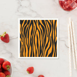 Princeton Orange Zebra Print Serviette