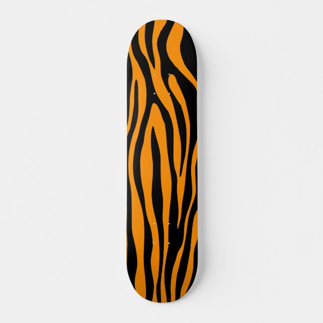 Princeton Orange Zebra Print Skateboard (Vorne)