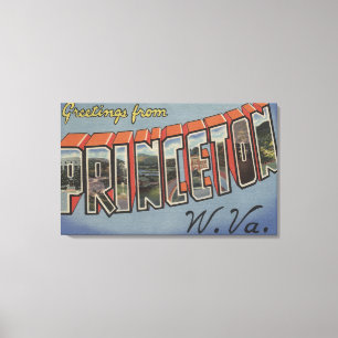 Princeton, West Virginia - Große Briefmarkenszenen Leinwanddruck