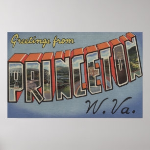 Princeton, West Virginia - große Buchstabe-Szenen Poster
