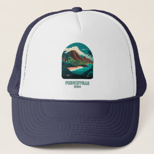 Princeville Kauai Hawaii Beach Mountains Retro Truckerkappe