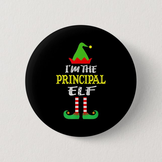 Principal Elf Matching Family Group Christmas  Button (Vorderseite)
