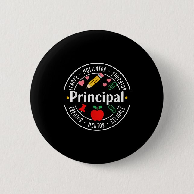 Principal Leader Motivator First Day Back To Schoo Button (Vorderseite)