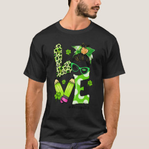 Principal Life Messy Bun Kleeblatts St Patrick S D T-Shirt