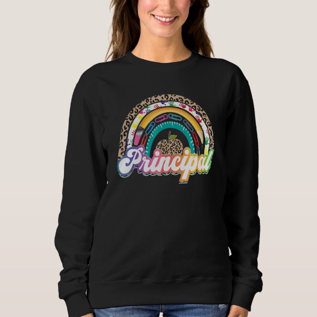 Principal Rainbow Leopard School Sweatshirt (Vorderseite)
