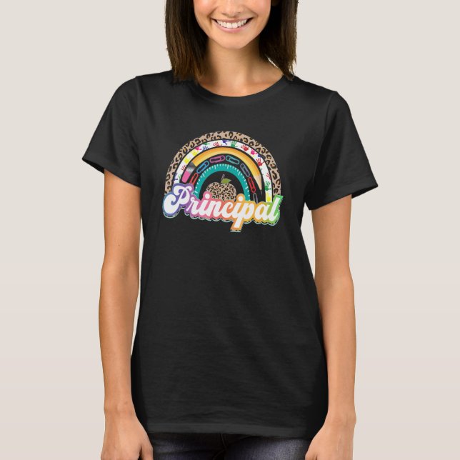 Principal Rainbow Leopard School T-Shirt (Vorderseite)