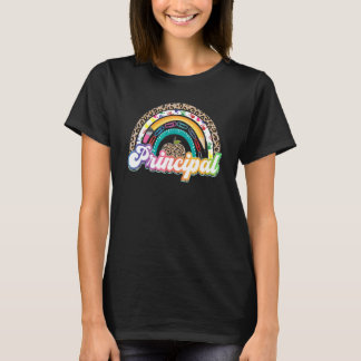 Principal Rainbow Leopard School T-Shirt