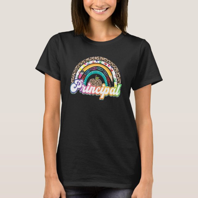 Principal Rainbow Leopard School T-Shirt (Vorderseite)