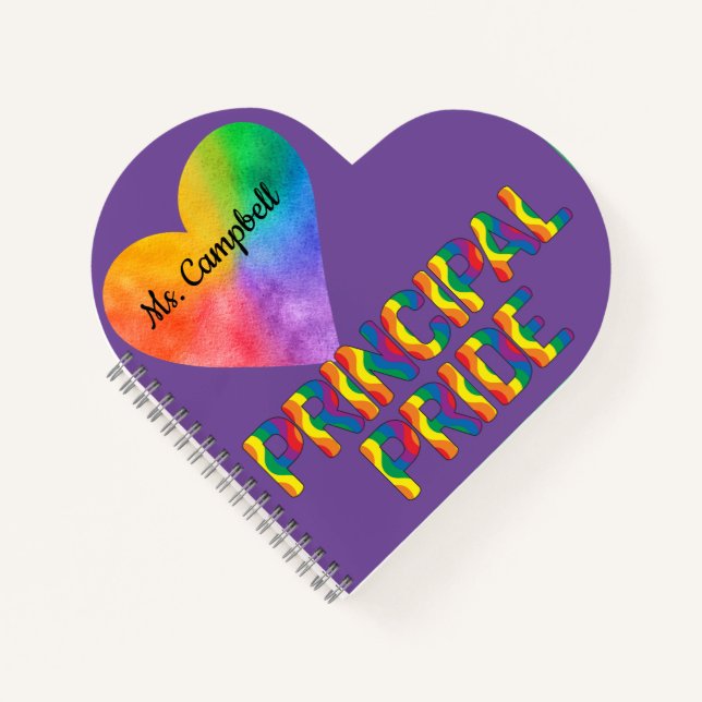Prinicpal Pride Heart Shaped Notebook Notizbuch (Vorderseite)