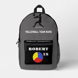 Print Cut Nähen Beutel Volleyball, schwarz grau mo Bedruckter Rucksack
