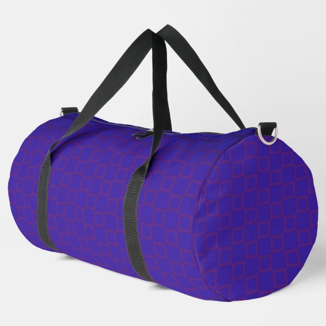 Print Cut Nähtasche Blau Lila modernes Design Duffle Bag (Linke Ecke)