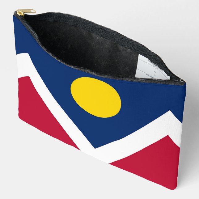 Print Cut Sew Bag mit Flagge von Denver, USA Zubehörtasche (Offen)