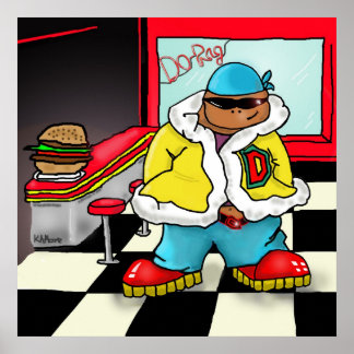 Print "Do-Rag" - von Kev Moore Poster