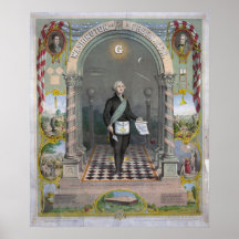 Print - George Washington als Freimaurer