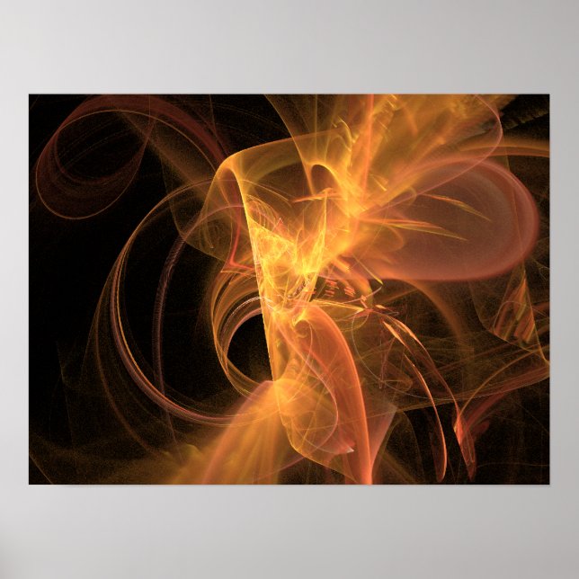 Print: Goldener Swirl Poster (Vorne)