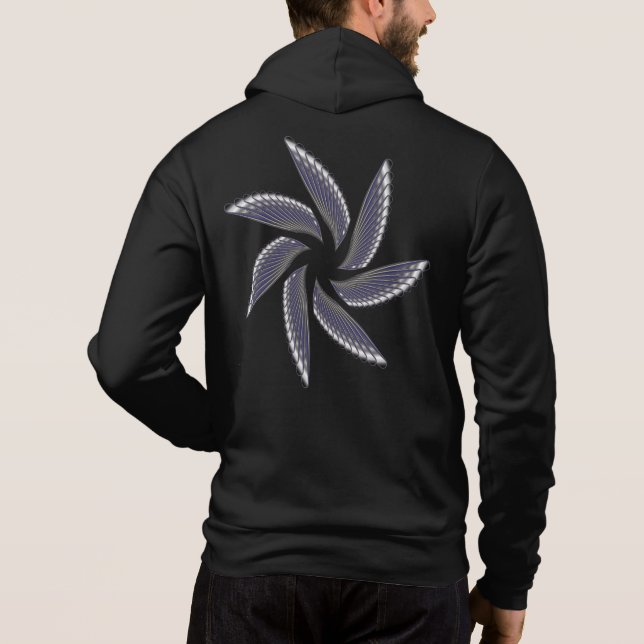 print gray man hoodie (Rückseite)