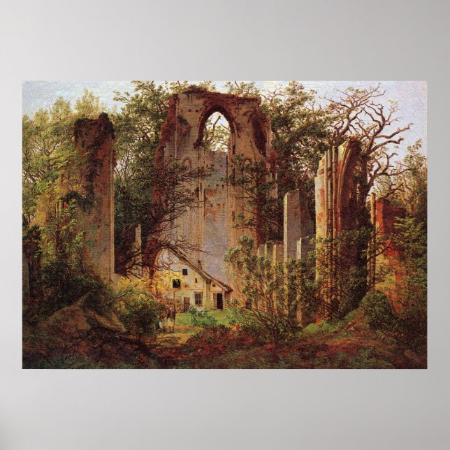 Print: Klosterruinen in Eldena Poster (Vorne)