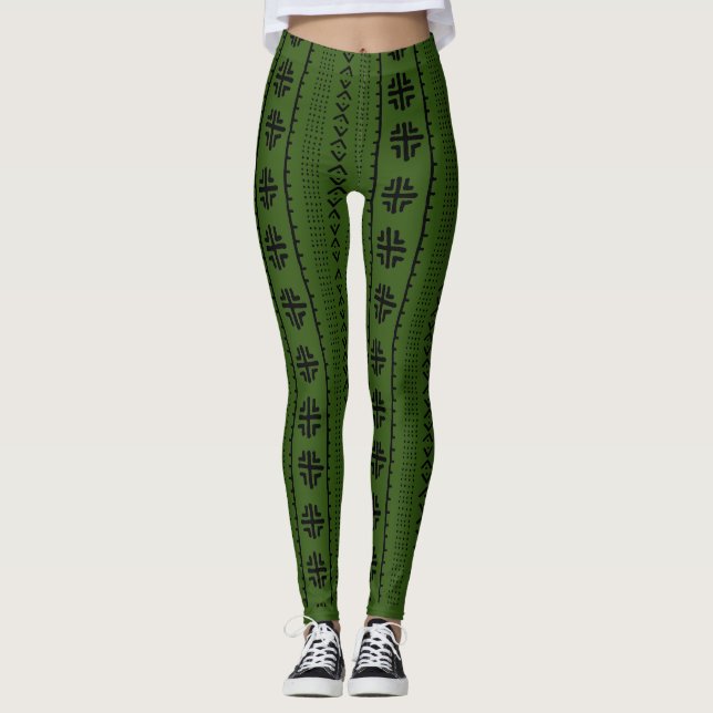 Print-Leggings für afrikanische Mud Cloud Leggings (Vorderseite)