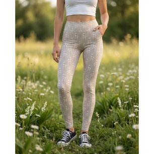 Print-Leggings für botanische Baumwollbranchen Leggings
