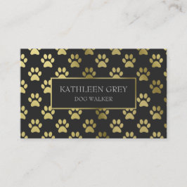 Print-Muster aus Gold und Kohle | Dog Walker Visitenkarte