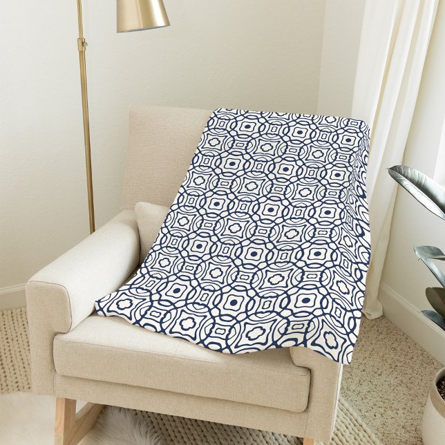 Print-Muster für Navy- und Cream Quatrefolie Fleecedecke (Von Creator hochgeladen)