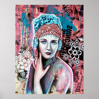 Print of Cristal Queen, Kunstwerk von Claire Pinat Poster