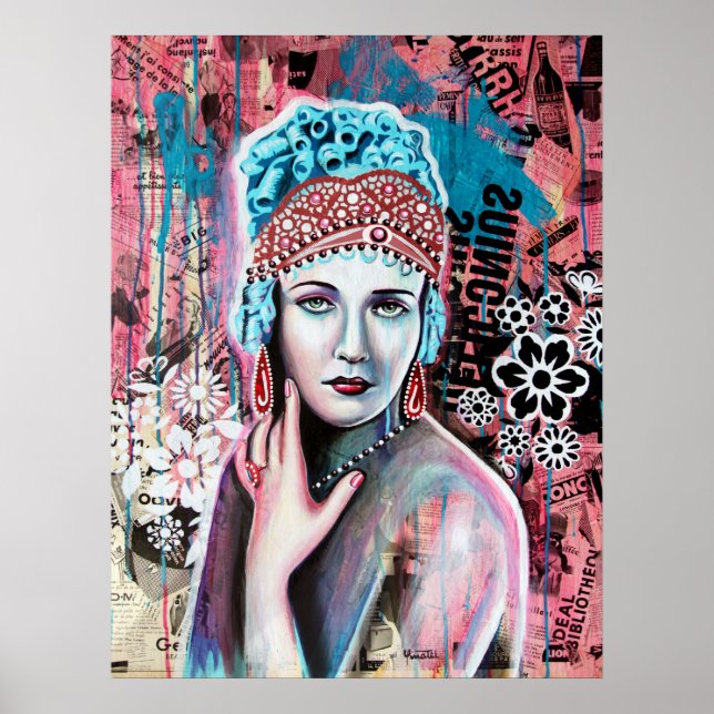 Print of Cristal Queen, Kunstwerk von Claire Pinat Poster (Vorne)