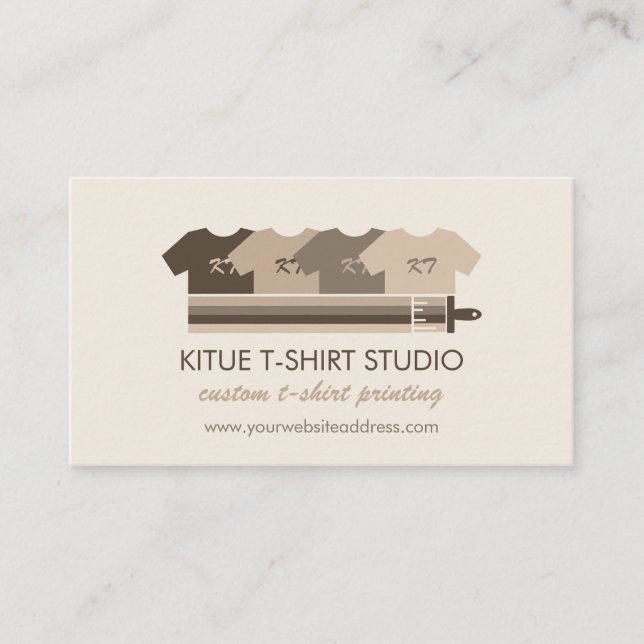 Print on demand Brown Beige Shirt Boutique Visitenkarte (Vorderseite)