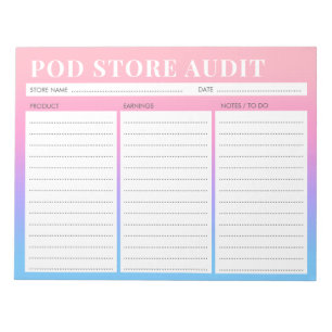 Print on Demand Foto Small Business Audit List Notizblock